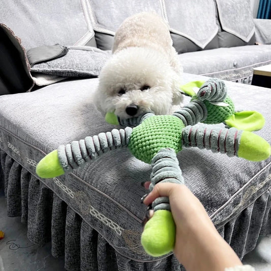 Juguetes indestructibles para perros grandes con sonido chirriante, forma de animal, peluche suave para mascotas, juguete de entrenamiento para morder dientes de cachorro, juguetes dentales