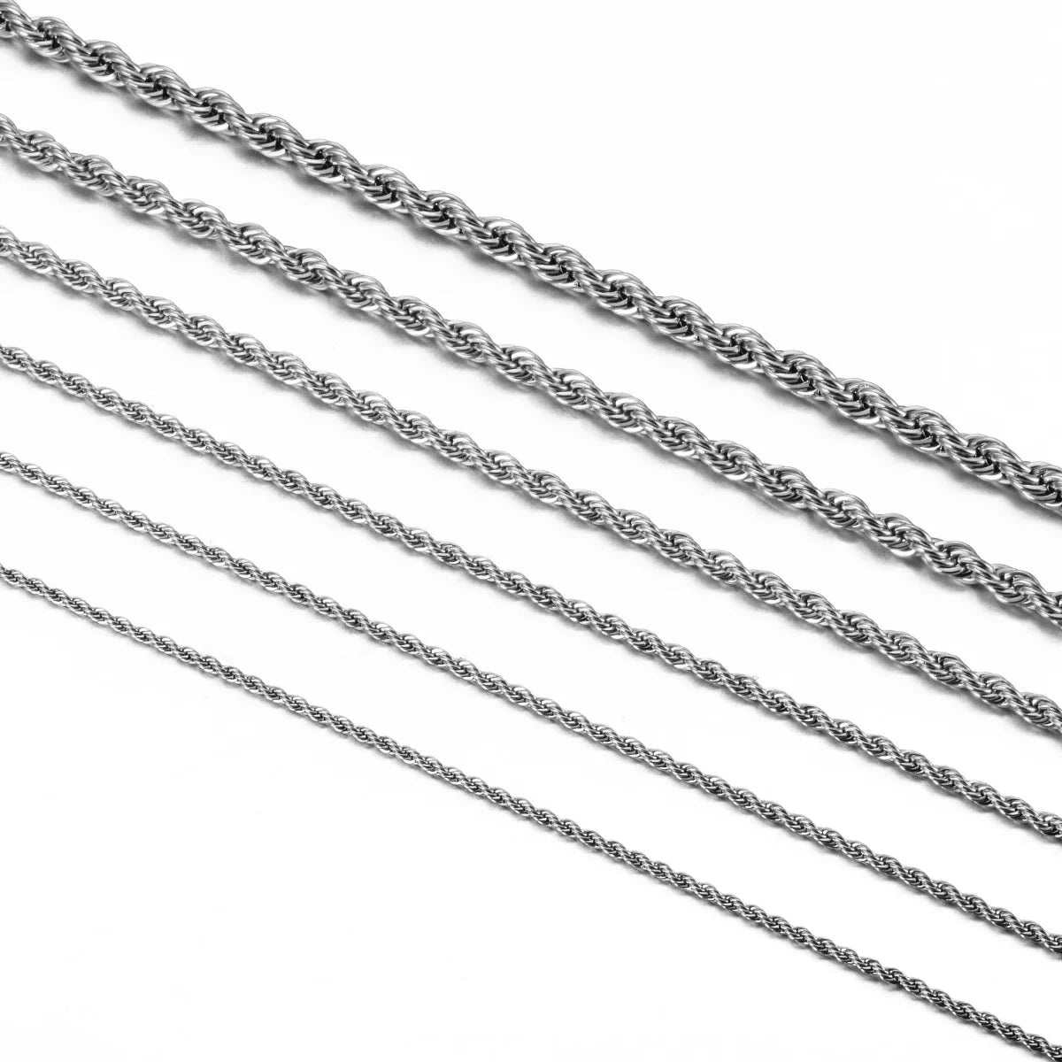 925 Sterling Silver Corda Colar de Corrente para Homens e Mulheres, Moda Pulseira, Largura 2mm 3mm 4mm, 1 Pc