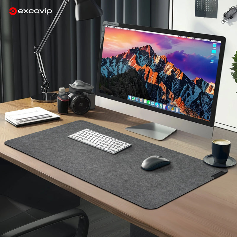 EXCO Large Felt Desk Pad Extended Mouse Keyboard Mat Non-Slip Base Computer Desktop Soft Protector for Gaming Office Home Laptop