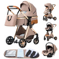 Luxurious Baby Stroller 3 in 1 Portable Travel Baby Carriage Folding Prams High Landscape Aluminum Frame Car for Newborn Baby