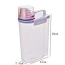 1Pc Sealed Cereal Insect-Proof Rice Bucket with Measuring Cup Transparent Rotary Food Moistureproof Tank Kitchen Storage Box 2KG