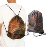 Outdoor Unisex Riding Gym Shoes Clothes Storage Travel Camouflage Drawstring Bag Oxford Bag Backpack Portable Sports Bag