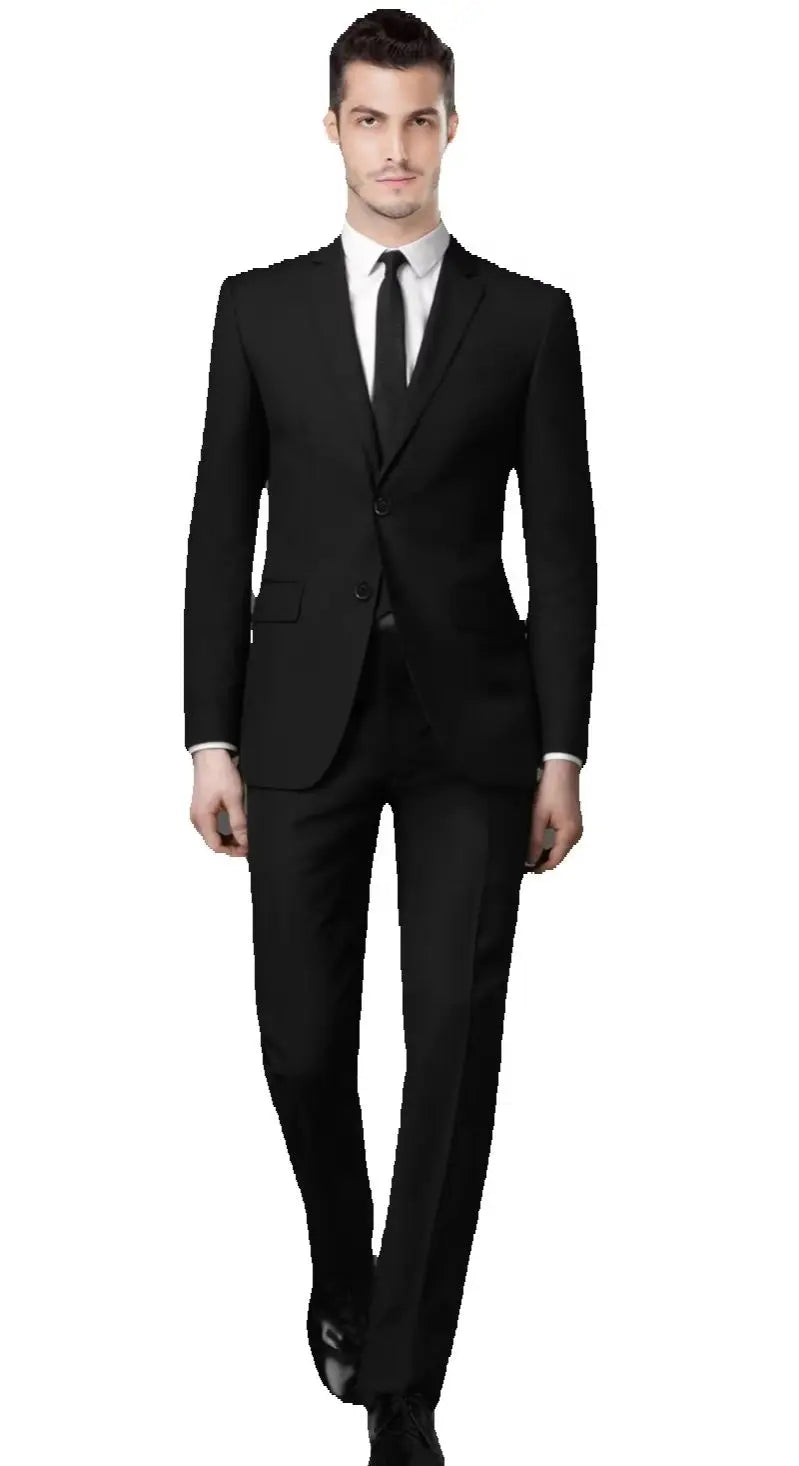 Traje de novio para boda 2025, corte entallado, 2 piezas (chaqueta y pantalón), transpirable (corbata incluida), ideal para padrinos de boda, fiestas y bailes de graduación.