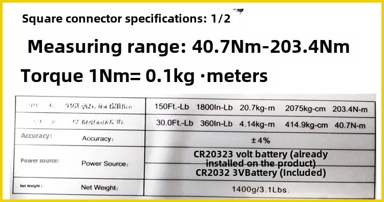 Powerful Weililei Torque Wrench Digital Display Pre-set Wrench For Bicycles Automobiles Motorcycles Adjustable Gear Ratios