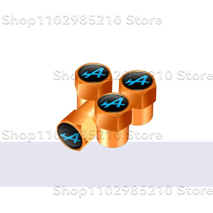 4Pcs/Set A Alpine Logo Car Wheel Tire Valve Stem Caps Dust Rim Covers Decor For Clio Scenic Logan Megane Captur Kadjar Duster