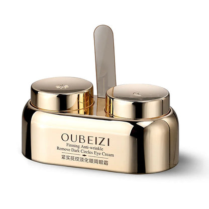 Crema de día para ojos de 40 g, crema de noche para ojos, doble cuidado de la piel, reduce las ojeras, reafirma el contorno de ojos, antiarrugas, hinchazón y cuidado de los ojos.