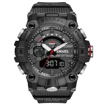 SMAEL Fashion Sport Watches Men Shock Resistant 50M Waterproof Wristwatch LED Alarm Stopwatch Clock Military 8040 Men Watch