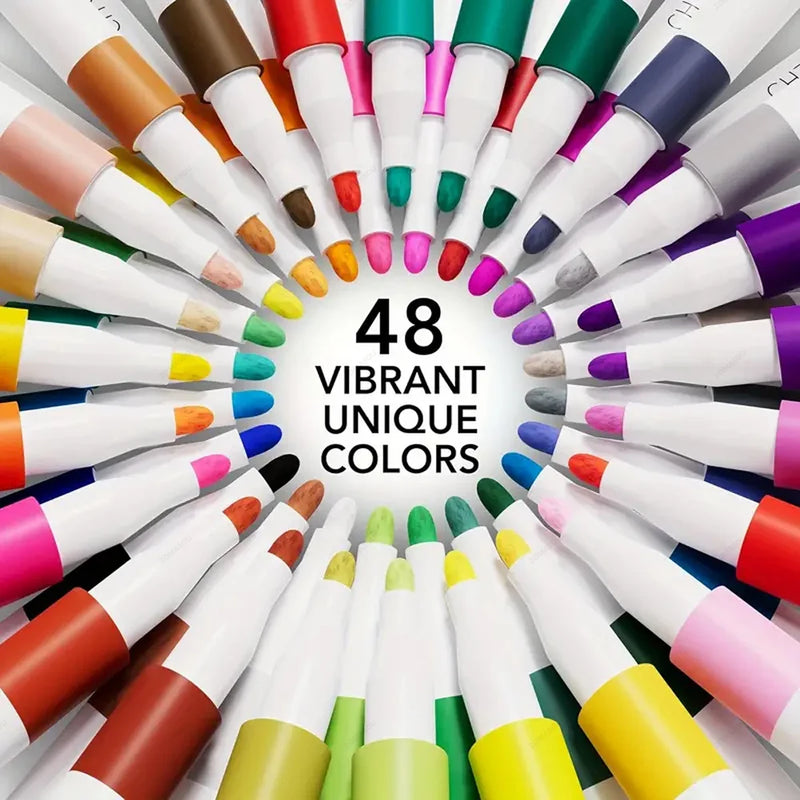 12-80Colors Acrylic Paint Pens Markers for Rock Painting Water Based Paint Markers Ceramic Easter Egg Glass Wood Manga DIY Gift