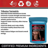 Tribulus Terrestris 5000mcg Extract 96% Saponins - Testosterone Booster Transdermal Patches, 30 Patches