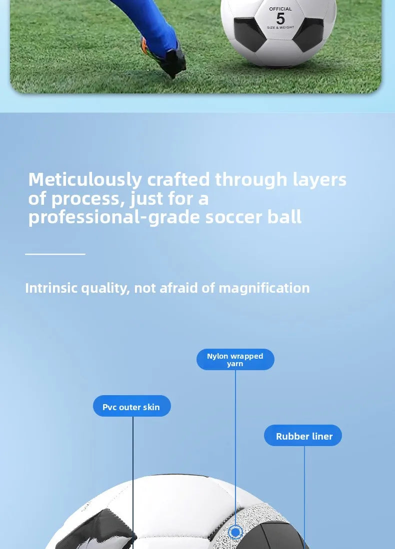 Youth No 5 Soccer Training Ball Creative Personalized Fashionable Tornado Print Game-specific Thickened Soccer Ball