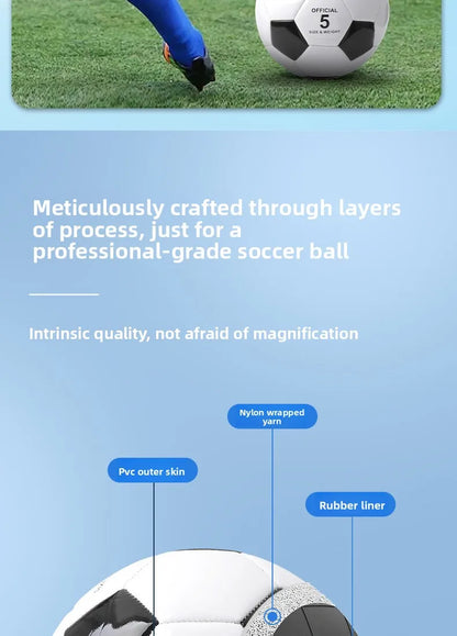 Youth No 5 Football Training Ball Creative Personalized Fashionable Tornado Print Game-specific Thickened Football