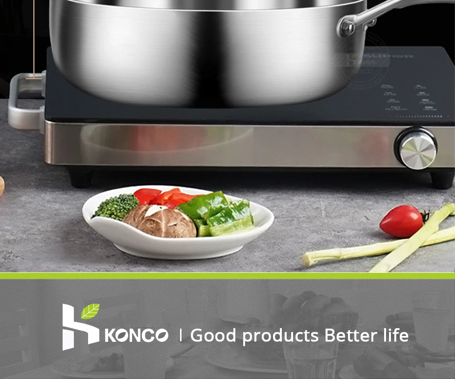 316 Stainless Steel Frying Pan 20cm Uncoated Wok Pan Non Stick Pots Household Cooking Pot Kitchen Cookware Steak Frying pan