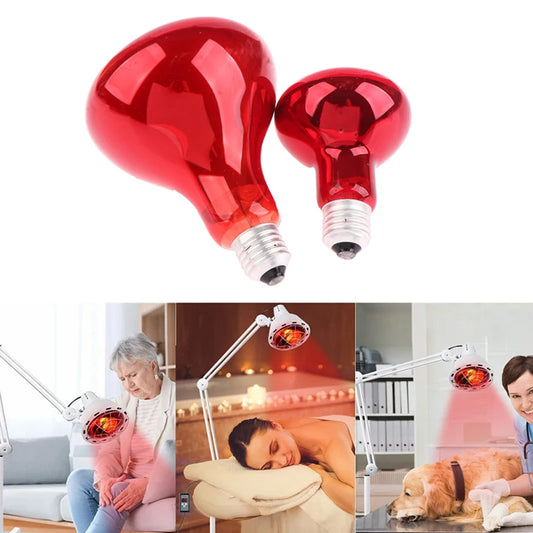 Bombilla de fisioterapia infrarroja de 100 W y 150 W, lámpara roja de terapia de calor para cuerpo, dolor de cuello, artritis, relajación muscular y articular, alivio del dolor.