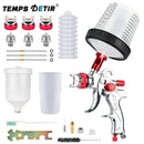 1.4mm 1.7mm 2.0mm Professional HVLP Spray Gun Home Automatic Paint Spray Gun Tool, 600ml No Clean Disposable Measuring Cup 10pcs
