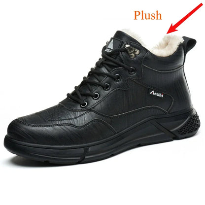 waterproof safety sneaker for men winter anti-slip boots man construction indestructible black work boots steel nose work shoes
