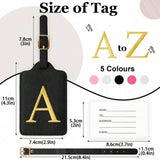 PU Leather Luggage Tag for Travel - Durable Suitcase ID Tag with Privacy Cover & Name Card Slot (A-Z) liu