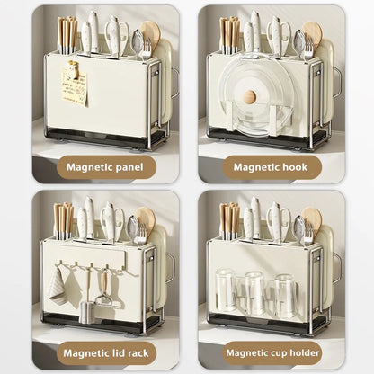 Kitchen Knife Rack Wall-mount Cutting Board Storage Racks Household Multifunctional Countertop Chopping Board Storage Rack