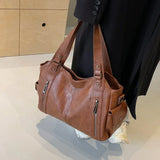 Soft Interior Compartment Shoulder Bags 2026 High Quality Contrasting Colors Bags for Women Fashion Zipper Pu Women's Handbags