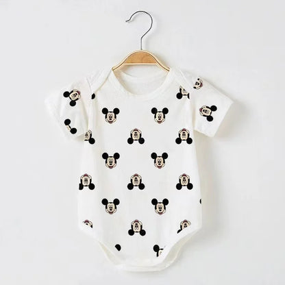 Nueva ropa de verano para niños, peleles para bebés y niñas, mono de algodón de manga corta con dibujos de Spider-Man y Mickey para recién nacidos, trajes para niños pequeños