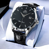Orient Automatic Men's Watch, Black Dial Stainless Steel Band, Water Resistant Classic Business Wristwatch with Date Display