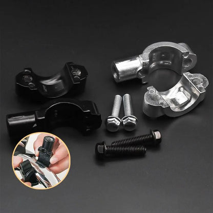 Motorcycle rearview mirror bracket and mounting clip black ABS fit for majority of motorcycle mirror replacements