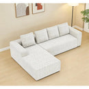 Cloud-shaped corner sofa with L-shaped chaise lounge, suitable for living room and bedroom, no assembly required.