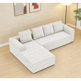 Cloud-shaped corner sofa with L-shaped chaise lounge, suitable for living room and bedroom, no assembly required.