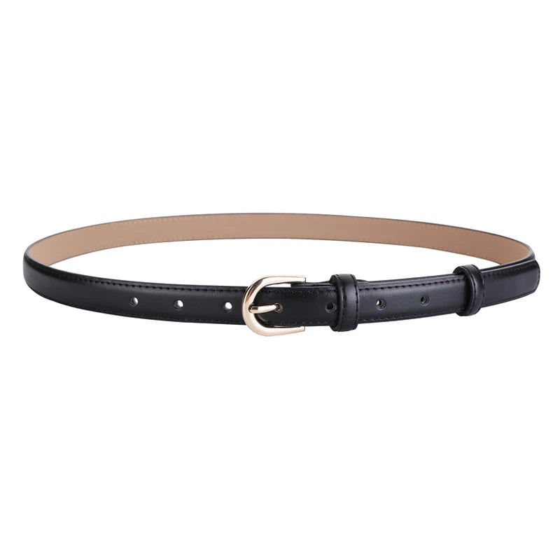 Women's belt genuine leather fashion casual simple everything matching decoration cowhide pants belt white jeans small belt