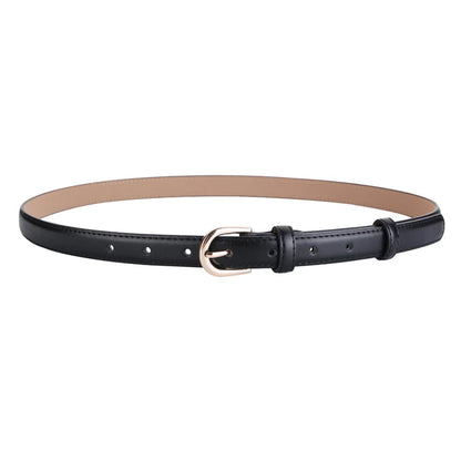 Women's belt genuine leather fashion casual simple everything matching decoration cowhide pants belt white jeans small belt