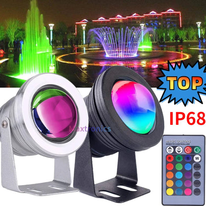 10w led luz subaquática rgb/branco/branco quente led luzes de inundação fonte piscina lagoa aquário holofote lâmpada jardim ip68 dc12v