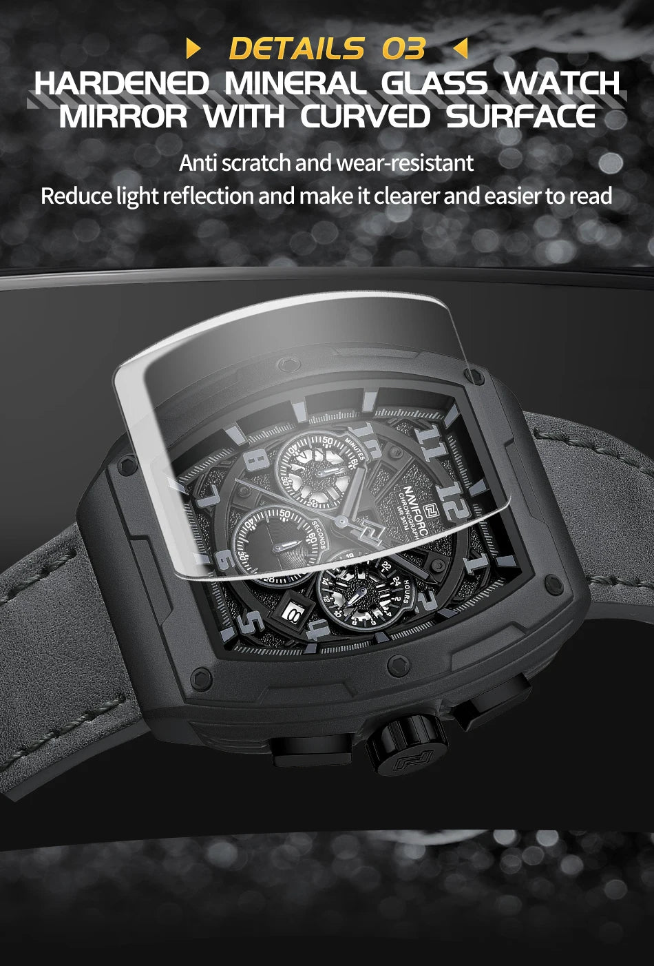 NAVIFORCE Luxury Brand Men's Sports Watch Quartz 24-Hour Chronograph Waterproof Male Wristwatches Date Display Clock Reloj Hombre