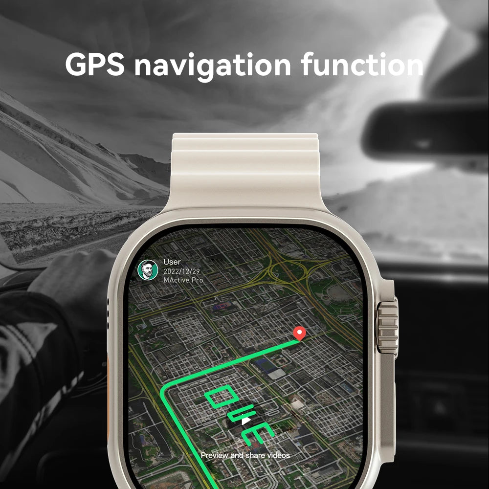 Microwear Ultra Ai3 Smartwatch 5G 180° Rotating Camera Google Play GPS WIFI 2.2inch Amoled HD Display 4G Calling Smart Watch Men