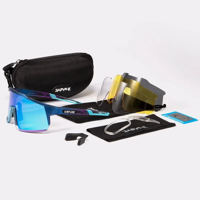 Men Women Polarized 4 Lens Sunglasses Cycling Bike Glasses Bicycle MTB Goggle Outdoor Sport Eyewear Anti-Glare Uv400 Equipment
