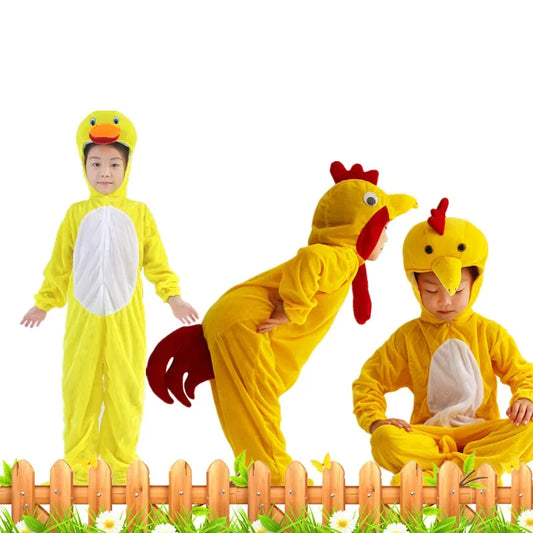 Adult Children Hen Rooster Duck Chick Costume Cosplay Props Performance Clothing Dance Cartoon Animal Clothes