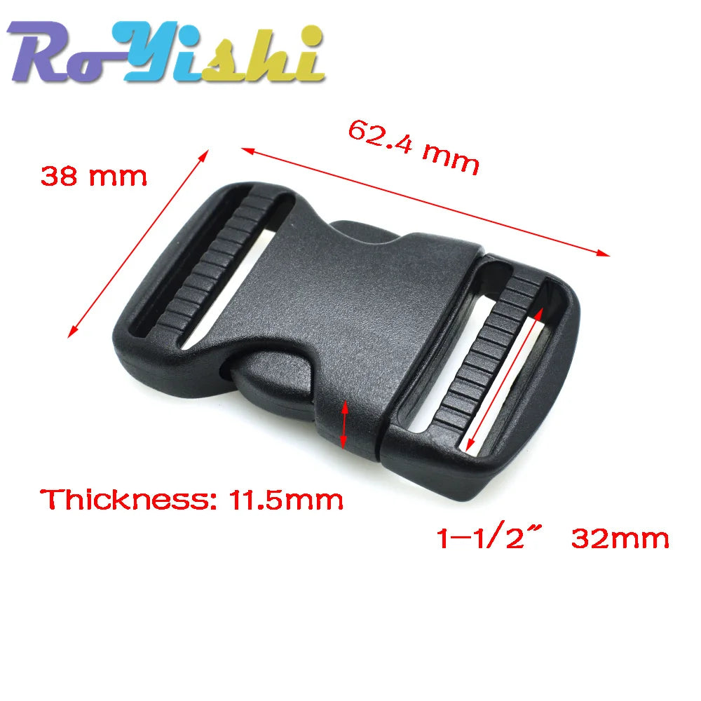 2 Pcs/Pack 20~50mm Plastic Hardware Dual Adjustable Side Release Buckles Molle Tatical Backpack Belt Bag Parts Strap Webbing