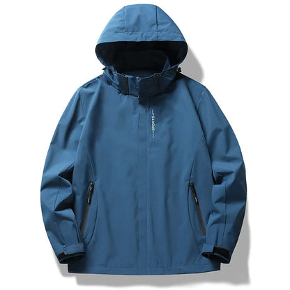 Men's Lightweight Waterproof Rain Jacket, Hooded Shell Outdoor Raincoat Hiking Windbreaker Jacket Coat