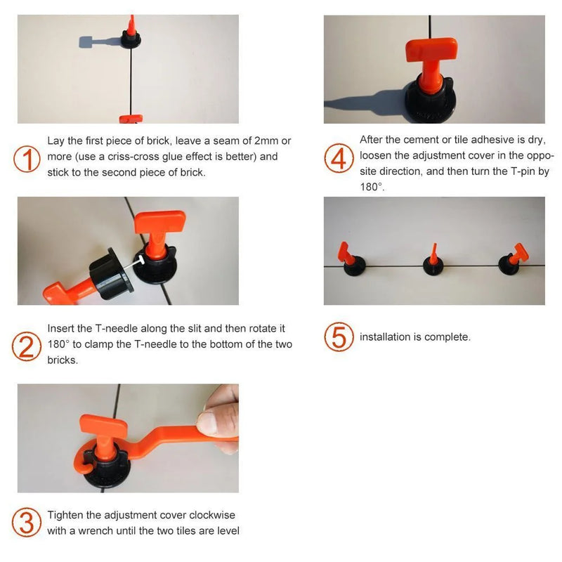 Tile Leveling System Reusable Wedges Construction Flooring Wall Spacer Locator Needle Pin for Wall Floor Tile Laying Leveler