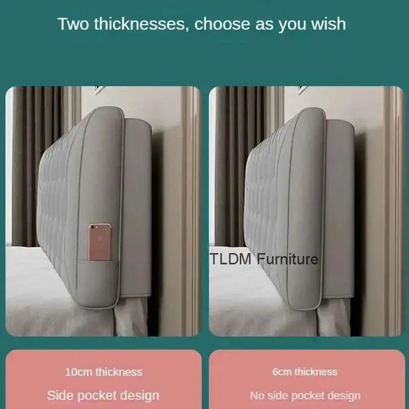 Backrest Soft Bag Bed Headboards for Hotel Headboards American Flannel Cloth Skin-Friendly Light Luxury Household Bed Headboards