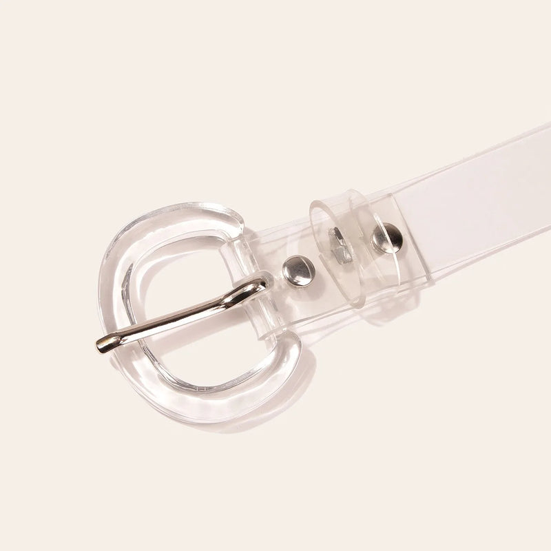 Transparent Belt Women's Fashion Invisible Korean Style Summer New Denim Jeans Accessory for Students And Girls