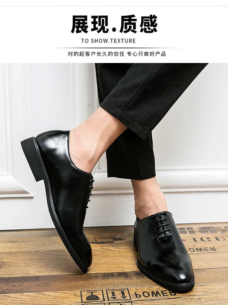 New Red Sole Brogue Shoes Men Black Business Men's Formal Shoes Lace-up Round Toe Spring/Autumn