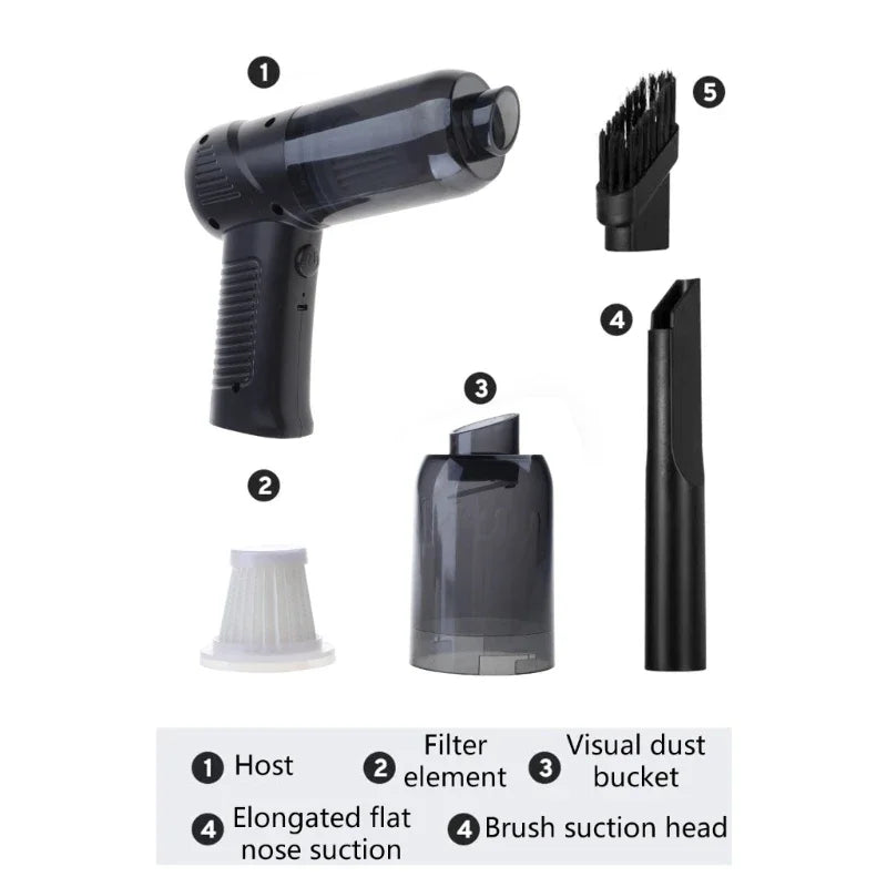 Household Vacuum Cleaner Small Car Wireless Charging Fully Automatic High Power Powerful Car Vacuum Cleaner Desktop Computer