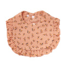 Baberos de bebé con estampado de flores, ajustables, con broches, para saliva, con borde fruncido, de muselina de algodón, para eructar, de arcoíris, para niñas de grado A