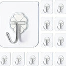 5/50pcs Transparent Stainless Steel Strong Self Adhesive Hooks Key Storage Hanger for Kitchen Bathroom Door Wall Multi-Function