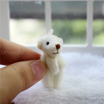 1/6 or 1/12 Scale Miniature Dollhouse Bear Rabbit Plush Toy Mini Kids Room Decor for OB11 Blyth Doll Accessories
