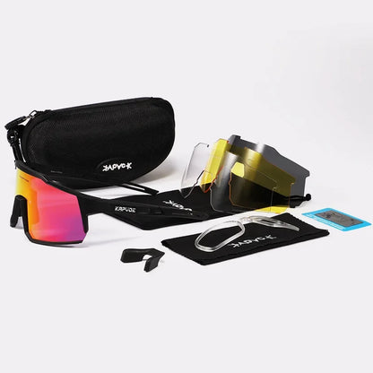 Men Women Polarized 4 Lens Sunglasses Cycling Bike Glasses Bicycle MTB Goggle Outdoor Sport Eyewear Anti-Glare Uv400 Equipment