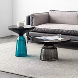 Artistic Glass Coffee Tables, Creative Design End Tables for Living Room , Stylish Accent Tea Table with Various Sizes & Colors