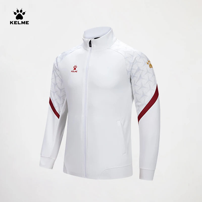 Chaqueta de punto de entrenamiento de fútbol Kelme, serie Qatar para hombre, primavera 2024, para deportes al aire libre, running, fitness, abrigo cortavientos