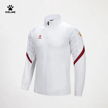 Chaqueta de punto de entrenamiento de fútbol Kelme, serie Qatar para hombre, primavera 2024, para deportes al aire libre, running, fitness, abrigo cortavientos