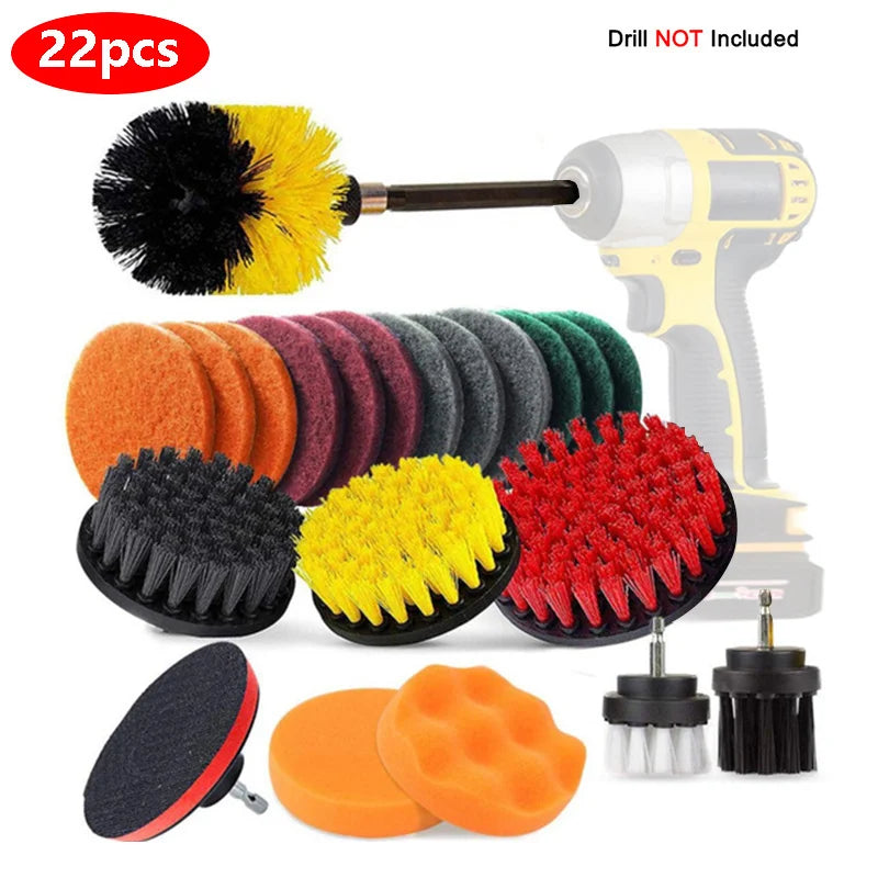4 pces-31 pces power esfrega almofadas purificador kits de escova de limpeza de cozinha limpador multiuso esfrega escovas de broca elétrica sem fio