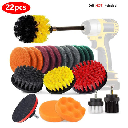 4 pces-31 pces power esfrega almofadas purificador kits de escova de limpeza de cozinha limpador multiuso esfrega escovas de broca elétrica sem fio